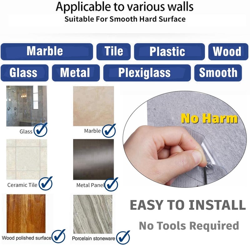 nabreeli Heavy Duty Adhesive Hooks 18 Pack - Holds 15 lbs, No Drill Stick Plastic Hook Hangers for Hanging Towel Shower Bathroom, Kitchen, Cabinet - Strong Wall Hanger for Ornaments, Apartment Bedroom - Image 4